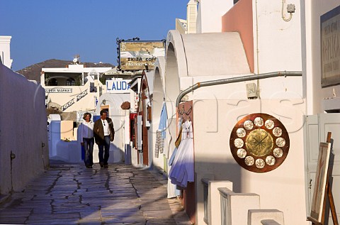 Tourists in the village of Ia Santorini Cyclades   Islands Greece