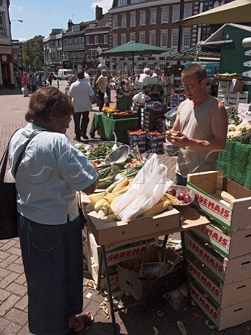 Fruit and vegetable stall in Kingston market   Kingston upon Thames Surrey