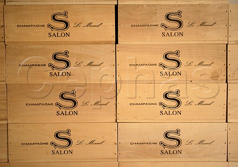 Wooden cases of Champagne Salon Le MesnilsurOger   Marne France