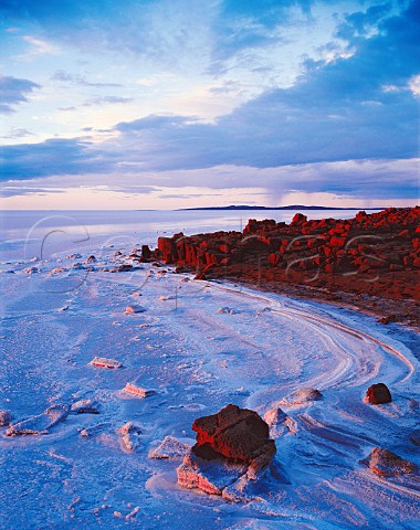 Sunset at Lake Gairdner salt Gawler Ranges South Australia