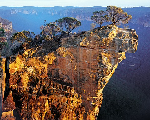 Hanging Rock at sunrise Blue Mountains World   Heritage National Park New South Wales Australia