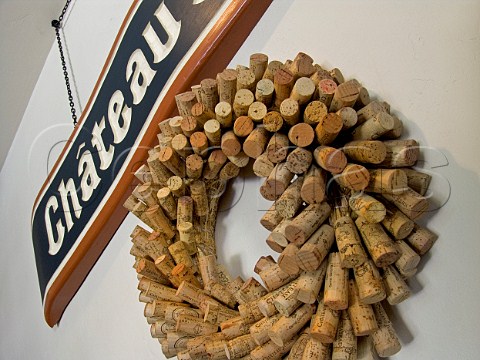 Arrangement of corks over entrance to the tasting   room of Chteau Julien winery Carmel Valley   Monterey Co California