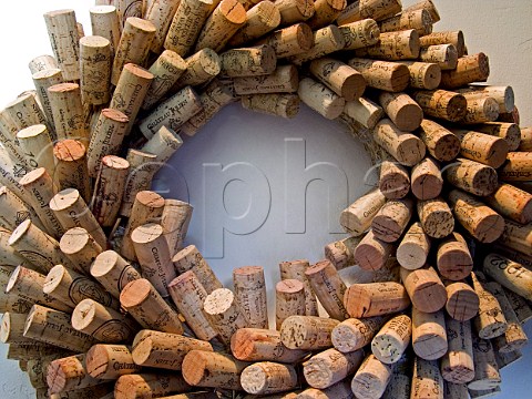 Arrangement of corks over entrance to the tasting   room of Chteau Julien winery Carmel Valley   Monterey Co California