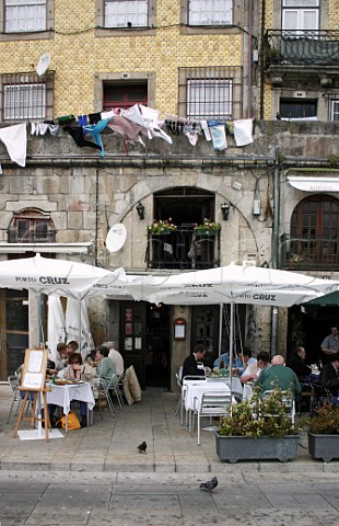 Restaurants on the quayside of Cas da Ribeira   Porto Portugal