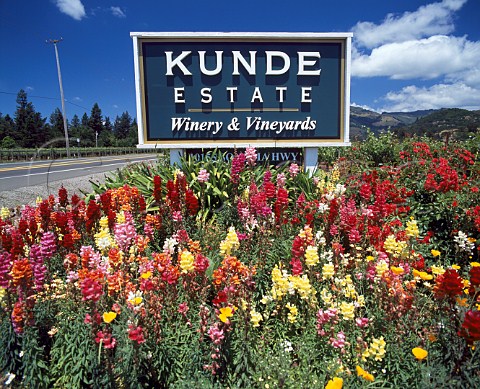 Sign for Kunde Estate winery Kenwood   Sonoma Co California   Sonoma Valley