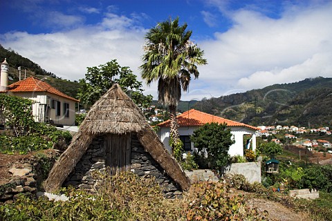Traditional style thatched hut at Ribeira de   Machico  Madeira Portugal