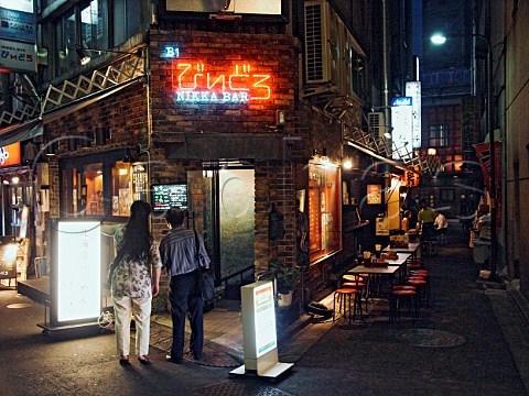 Restaurants in Ginza district of Tokyo Japan