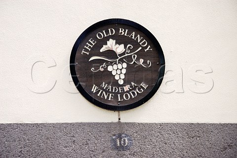 Sign outside the Old Blandy Wine Lodge Arcadas de   So Francisco part of the Madeira Wine Company   Funchal Madeira Portugal