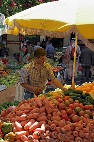 Fruit and vegetable market at the Mercado dos   Lavradores Funchal Madeira Portugal