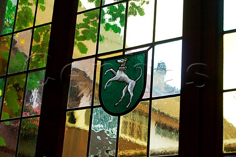 Stained glass window adorns the tasting room at   Josmeyer Wintzenheim HautRhin France Alsace