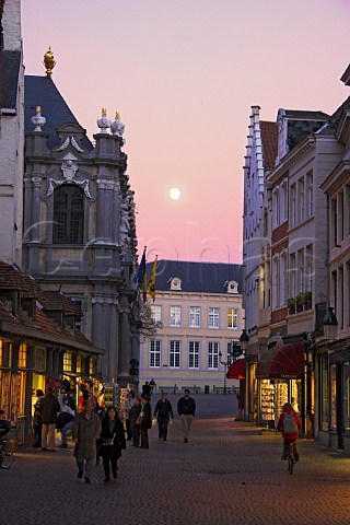 Evening in Breidelstraat Brugge Belgium