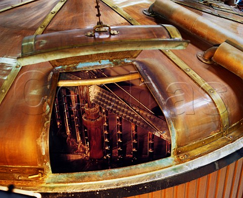 Open hatch on a copper mash tun at Bowmore  Distillery Bowmore Isle of Islay Argyll  Bute Scotland   Islay