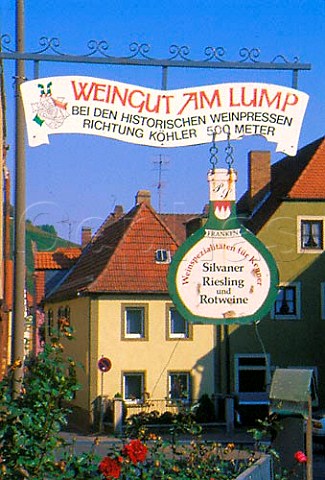 Wroughtiron signs advertising Weingut   Am Lump of Paul Sauer Escherndorf     Franken Germany