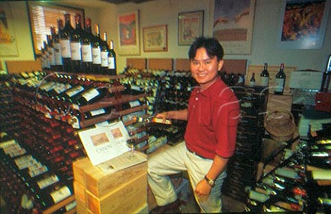 Display of imported wines Hong Kong