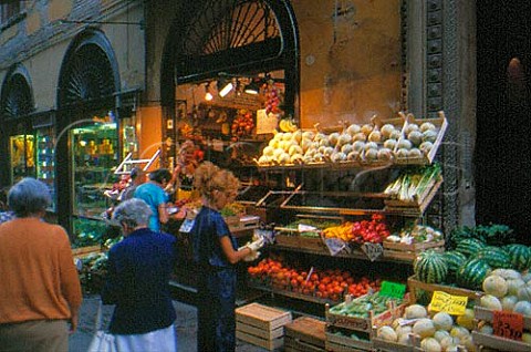 Fruit and vegetable stall in the main   food market Bologna   Emilia Romagna Italy