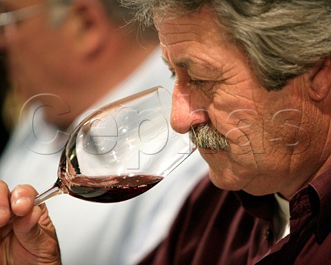 Rino Sottimano winemaker at the 2002 Barbaresco   tasting Bottega dei 4 Vini in the village of   Neive Piedmont Italy
