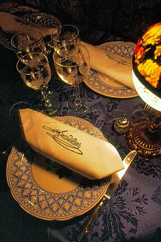 Place setting Beauvilliers restaurant  Sacre Coeur Paris France