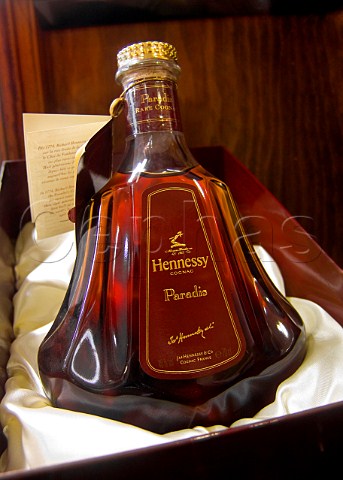 Bottle of Hennessy Paradis cognac in display box