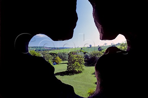 View through arrow slit of Chester Castle   Chester England