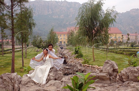 The garden of Bodega Langes owned by GernotLanges   Swarovski is a popular place for wedding   photographs   Changli Hebei province China