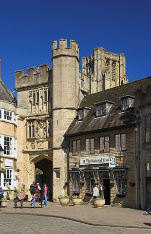Market Square gateway to Wells Cathedral  City of   Wells Somerset England