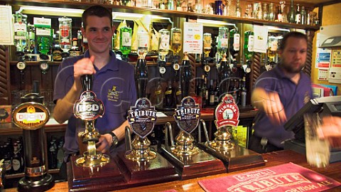 Handpumps at the Ship Inn Pentewan Cornwall   England