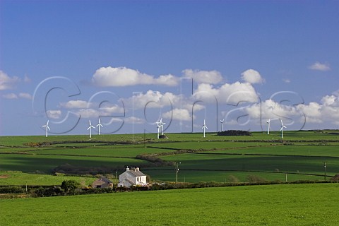 Wind turbines near Wadebridge Cornwall England