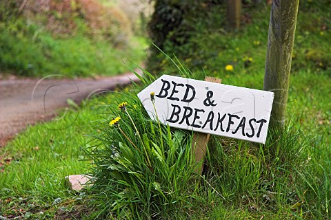 Bed and Breakfast sign St Cleer Cornwall England