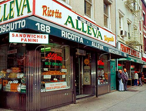 Exterior of Alleva delicatessen Little Italy   lower east side New York USA