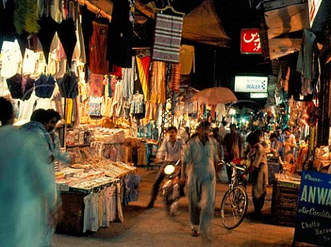 Saddar bazaar at night Rawalpindi Pakistan