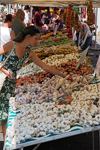 Garlic on sale at the French Market  WaltononThames Surrey England