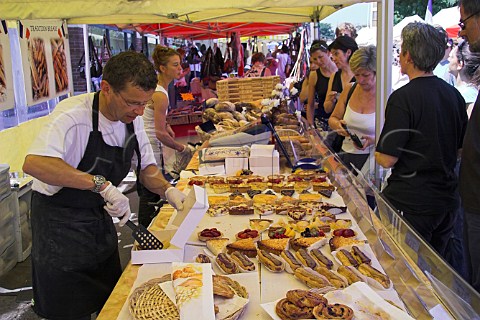 Bakery stall at the French Market WaltononThames   Surrey England