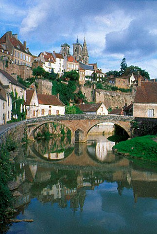 Bridge over River Armanon in SemurenAuxois Cte dOr France Burgundy
