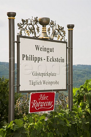Decorative sign for Weingut PhilippsEckstein Graach Schferei Germany  Mosel