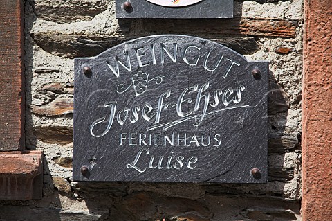 Sign outside Weingut Josef Ehses TrabenTrarbach   Germany  Mosel