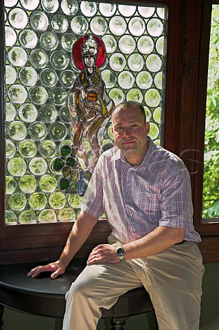 Nik Weis in his tasting room of Weingut St   UrbansHof Leiwen Germany  Mosel