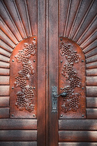 Decorative cellar doors at Weingut St UrbansHof   Leiwen Germany   Mosel