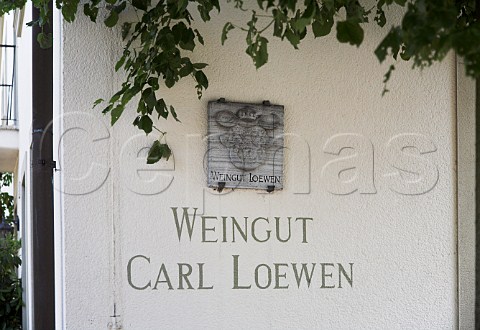 Sign outside Weingut Carl Loewen Leiwen Germany     Mosel