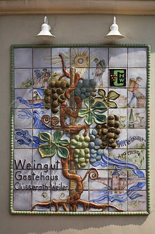 Ceramic tile decoration at Weingut   ClsserathWeiler Trittenheim Germany  Mosel