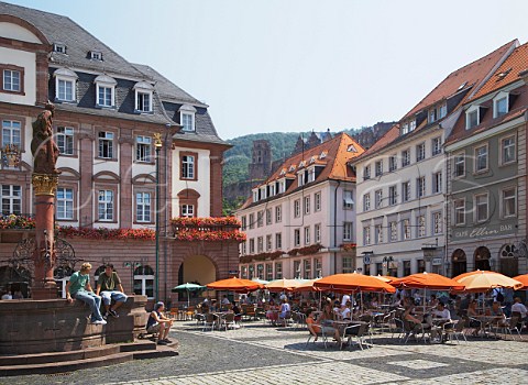 Terrace caf in Marktplatz Heidelberg   BadenWrttemberg Germany