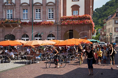 Terrace caf in Marktplatz Heidelberg   BadenWrttemberg Germany