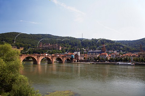 KarlTheodorBrcke bridging the Neckar River and   leading to Heidelbergs Altstadt BadenWrttemberg   Germany