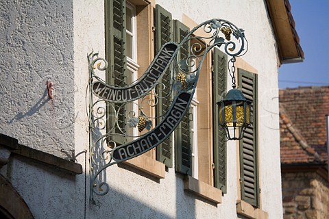 Wrought iron sign outside Weingut AchamMagin   Forst Germany  Pfalz