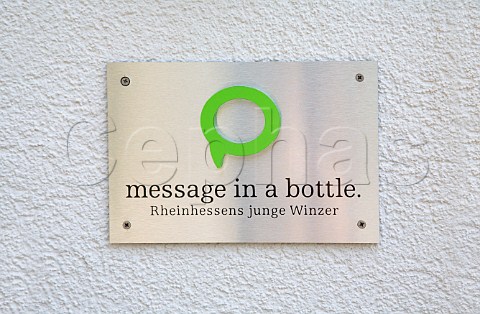 Message in a Bottle plaque from a group of dynamic young winemakers in the Rheinhessen Germany