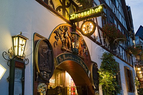 The Drosselhof one of many wine bars and taverns in   Drosselgasse Rdesheim Rheingau Germany