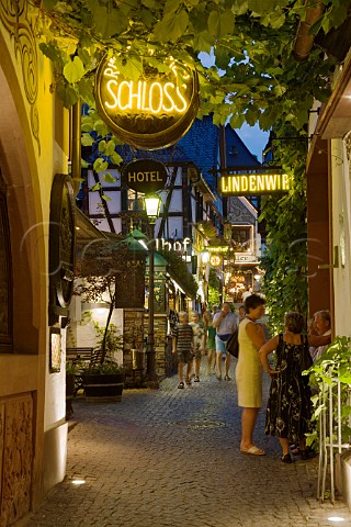 The Drosselgasse a narrow street of wine bars and   taverns in Rdesheim Rheingau Germany