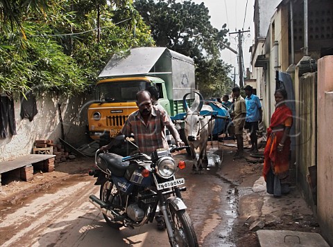 Busy street life Chennai Madras India