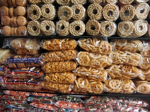 Packets of biscuits savouries and sweets for sale   Chennai Madras India