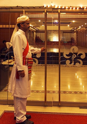 Doorman on duty at Chandra Towers Hotel Tamil Nadu   Chennai Madras India