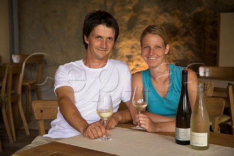 Jens and Katja Bder in their tasting room at Weingut Villa Bder Eckelsheim Germany   Rheinhessen